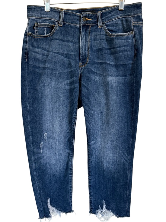 Judy Blue Denim - Judy Blue Skinny Fit Capri Jeans Women’s 16W Distressed Raw Hem Style JB82250